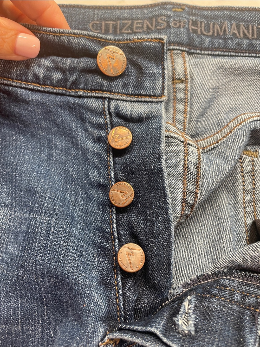 Citizens of Humanity Dylan Boyfriend Jeans Raw Hem Button Fly Cropped, 28 W 23 L - Picture 12 of 13
